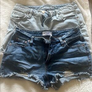 Denizen from Levi's Blue Jean Shorts with Distressed Hem